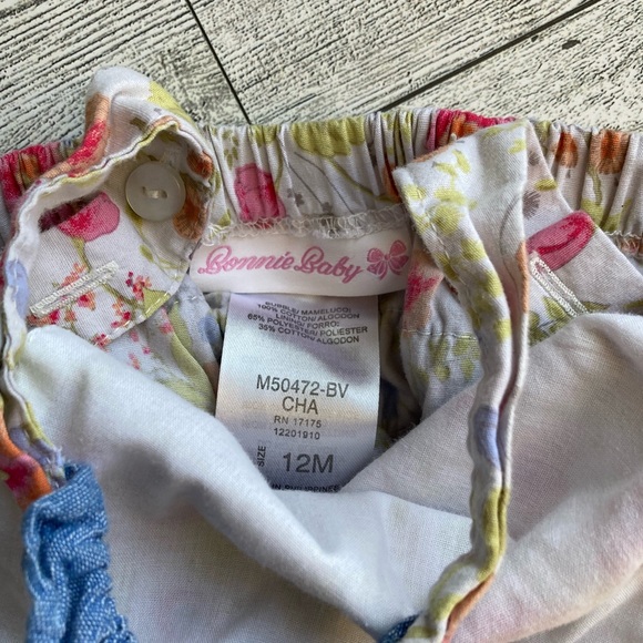 Bonnie Baby Ruffled Floral Romper 12 Months - Picture 3 of 3